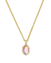 Load image into Gallery viewer, Kendra Scott Hallie Gold Short Pendant Necklace in Sunrise Watercolor Illusion