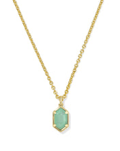 Load image into Gallery viewer, Kendra Scott Hallie Gold Short Pendant Necklace in Mint Green Watercolor Illusion