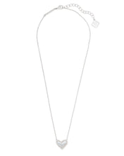 Load image into Gallery viewer, Kendra Scott Ari Heart Short Silver Pendant Necklace in Ivory Mother of Pearl