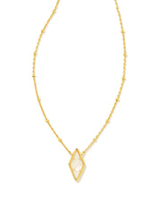 Load image into Gallery viewer, Kendra Scott Kinsley Gold Short Pendant Necklace in Ivory Mother of Pearl