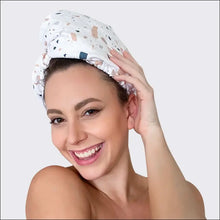 Load image into Gallery viewer, Kitsch Quick Dry Hair Towel - White Terrazzo