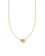 Load image into Gallery viewer, Kendra Scott Holland Gold Heart Short Pendant Necklace in Pink Crystal