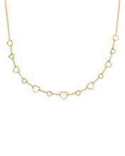 Load image into Gallery viewer, Kendra Scott Haisley Heart Gold Strand Necklace in White Crystal