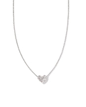 Load image into Gallery viewer, Kendra Scott Holland Silver Heart Short Pendant Necklace in White Crystal