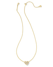 Load image into Gallery viewer, Kendra Scott Holland Gold Heart Short Pendant Necklace in White Crystal