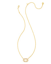 Load image into Gallery viewer, Kendra Scott Elisa Gold Crystal Frame Short Pendant Necklace in Ivory Mother of Pearl