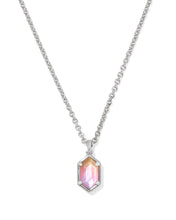 Load image into Gallery viewer, Kendra Scott Hallie Silver Short Pendant Necklace in Sunrise Watercolor Illusion