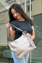 Load image into Gallery viewer, Amber Three Compartment Hobo Bag - Brown