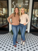 Load image into Gallery viewer, Grace & Lace Ribbed Henley Sweater - Oatmeal