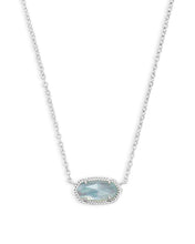 Load image into Gallery viewer, Kendra Scott Elisa Silver Pendant Necklace in Light Blue Illusion