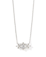 Load image into Gallery viewer, Kendra Scott Lindy Rae Elisa Silver Short Pendant Necklace in White Crystal