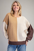 Load image into Gallery viewer, Brown Sugar Color Block Sweater