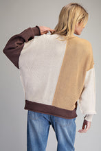 Load image into Gallery viewer, Brown Sugar Color Block Sweater