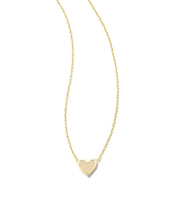 Load image into Gallery viewer, Kendra Scott Framed Ari Heart Short Gold Pendant Necklace in Iridescent Drusy