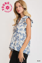 Load image into Gallery viewer, Charli Ruffle Top - Blue *Regular & Curvy*