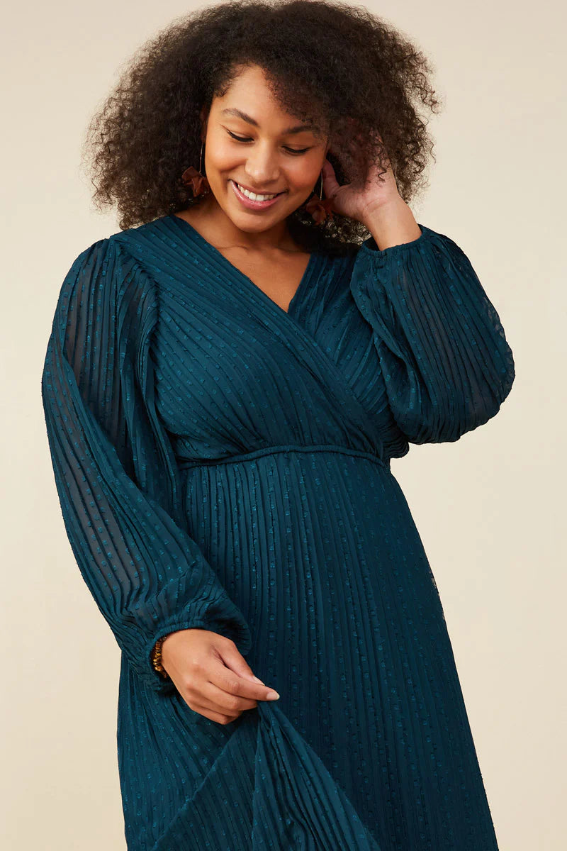 teal pleated midi dress Yours London Women's Plus Size Teal Blue Knot Pleated Maxi Dress Size 22-24