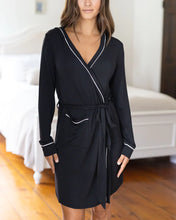 Load image into Gallery viewer, Grace & Lace Classic Black Hooded Modal Robe