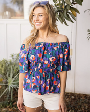 Load image into Gallery viewer, Grace & Lace Josie Smocked Top - Purple Poppy