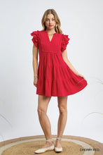 Load image into Gallery viewer, Cassidy Ruffle Dress - Cherry Red *Regular & Curvy*