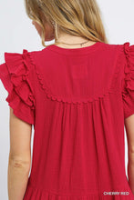 Load image into Gallery viewer, Cassidy Ruffle Dress - Cherry Red *Regular & Curvy*