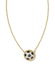 Load image into Gallery viewer, Kendra Scott Soccer Gold Short Pendant Necklace in Ivory Mother of Pearl