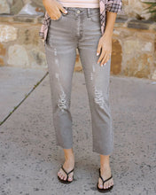 Load image into Gallery viewer, Grace & Lace Mel's Fave Straight Leg Cropped Color Denim - Distressed Grey