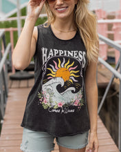 Load image into Gallery viewer, Grace & Lace Mineral Washed Tank Top - Happiness
