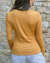 Load image into Gallery viewer, Grace & Lace Modal V-Neck Long Sleeve Tee - Mustard