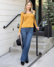 Load image into Gallery viewer, Grace & Lace Modal V-Neck Long Sleeve Tee - Mustard