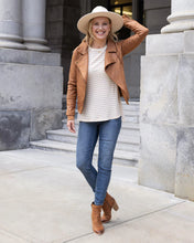 Load image into Gallery viewer, Grace & Lace Move Free Leather Like Moto Jacket - Camel