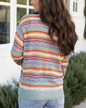 Load image into Gallery viewer, Grace & Lace Pointelle Striped Sweater - Multi Earth Tone