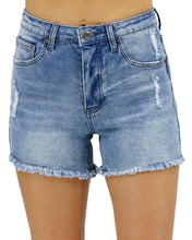 Load image into Gallery viewer, Grace & Lace Mid-Wash Girlfriend Relaxed Fit Shorts