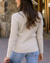 Load image into Gallery viewer, Grace & Lace Ribbed Henley Sweater - Oatmeal