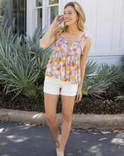 Load image into Gallery viewer, Grace & Lace Ruffle Smocked Tank Top - Violet Floral