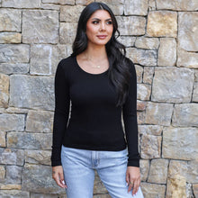 Load image into Gallery viewer, Grace & Lace Scoop Neck Long Sleeve Brami - Black *Long Length*