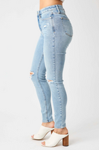 Load image into Gallery viewer, Judy Blue Mid Rise Tummy Control Destroy Skinny