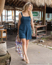 Load image into Gallery viewer, Grace & Lace Shorts Smocked Romper - Deep Teal