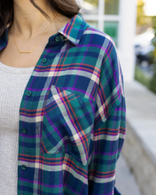 Load image into Gallery viewer, Grace & Lace Soft Brushed Spring Plaid Shirt - Jewel