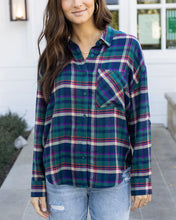 Load image into Gallery viewer, Grace & Lace Soft Brushed Spring Plaid Shirt - Jewel