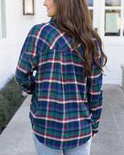 Load image into Gallery viewer, Grace & Lace Soft Brushed Spring Plaid Shirt - Jewel