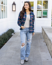 Load image into Gallery viewer, Grace & Lace Soft Brushed Spring Plaid Shirt - Jewel