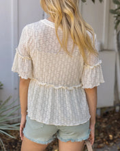 Load image into Gallery viewer, Grace & Lace Stretch Lace Peplum Top - Cream