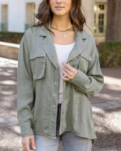 Load image into Gallery viewer, Grace & Lace Tencel Lyocell Utility Shirt Jacket - Sage