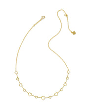 Load image into Gallery viewer, Kendra Scott Haisley Heart Gold Strand Necklace in White Crystal
