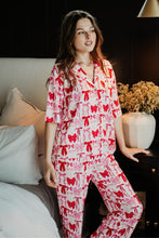 Load image into Gallery viewer, Coquette Bows Pajama Set - Pink & Red