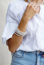 Load image into Gallery viewer, Canvas Cypress Ball Bead Stretch Bracelet Stack in Silver