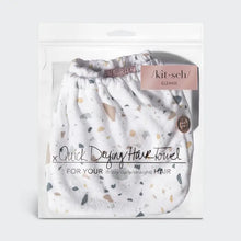Load image into Gallery viewer, Kitsch Quick Dry Hair Towel - White Terrazzo