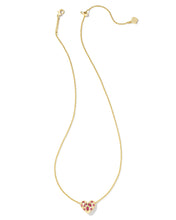 Load image into Gallery viewer, Kendra Scott Holland Gold Heart Short Pendant Necklace in Pink Crystal