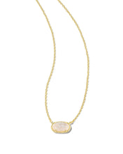 Load image into Gallery viewer, Kendra Scott Grayson Gold Short Pendant Necklace in Iridescent Drusy