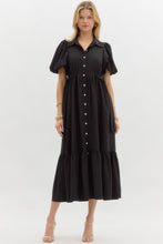 Load image into Gallery viewer, Bailey Button Up Midi Dress - Black
